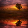 fantasy background landscape sunset lake