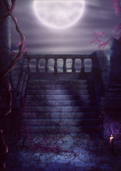 fantasy gothic background in moonlight