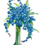 vase with forgetmenot - PNG