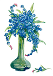 vase with forgetmenot - PNG