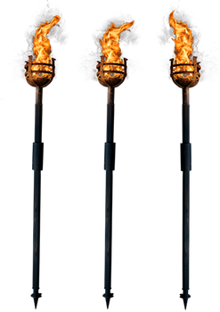 Torch of fire - PNG stock