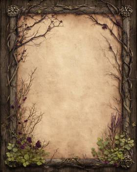Empty Floral Goth Frame CC0 09