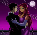 Robin and Starfire by ArtCrawl