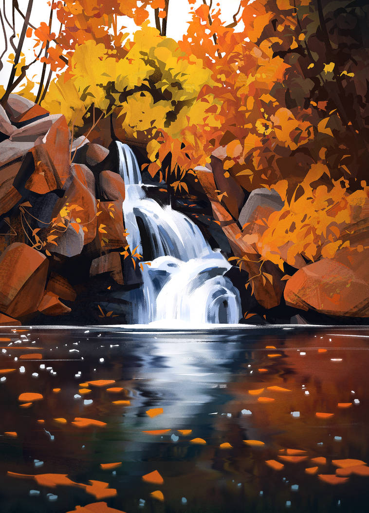 Waterfall Study by Voidentir on DeviantArt