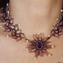 Amethyst flower necklace N628