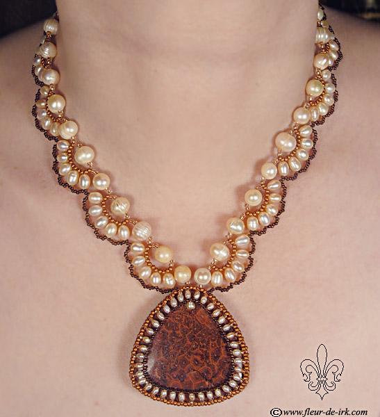 Coral fossil necklace N931