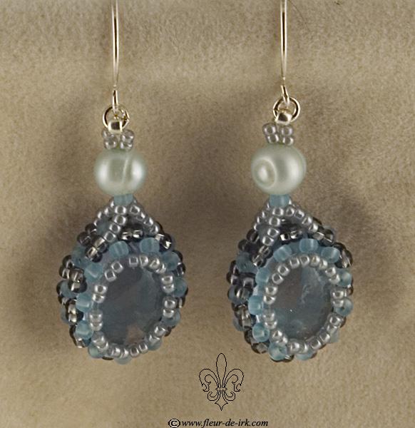 Blue fluorite earrings E907