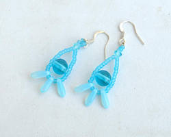 Aqua petals earrings E1294