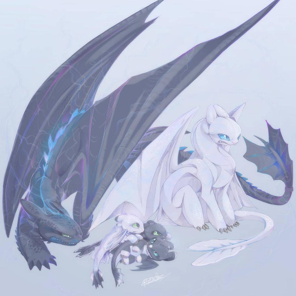 Toothless X Light Fury By Yobakisu On Deviantart