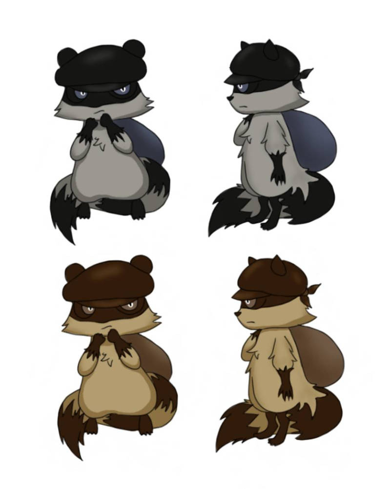 Fakemon Racoon Raccoon fakemon, dark type by nooneGaS on DeviantArt