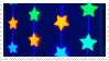 Neon Stars Aesthetic Stamp