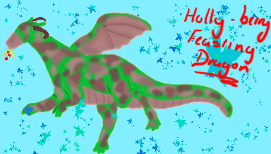 Holly-berry Feasting Dragon