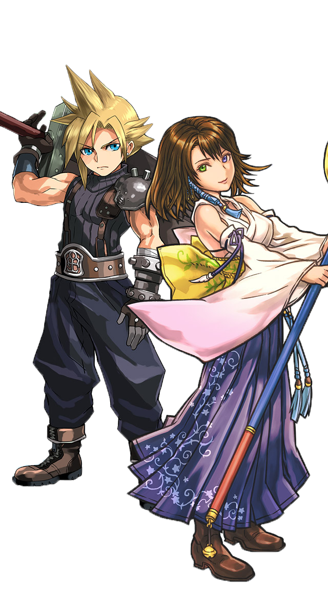 Cloud Strife and Yuna Render