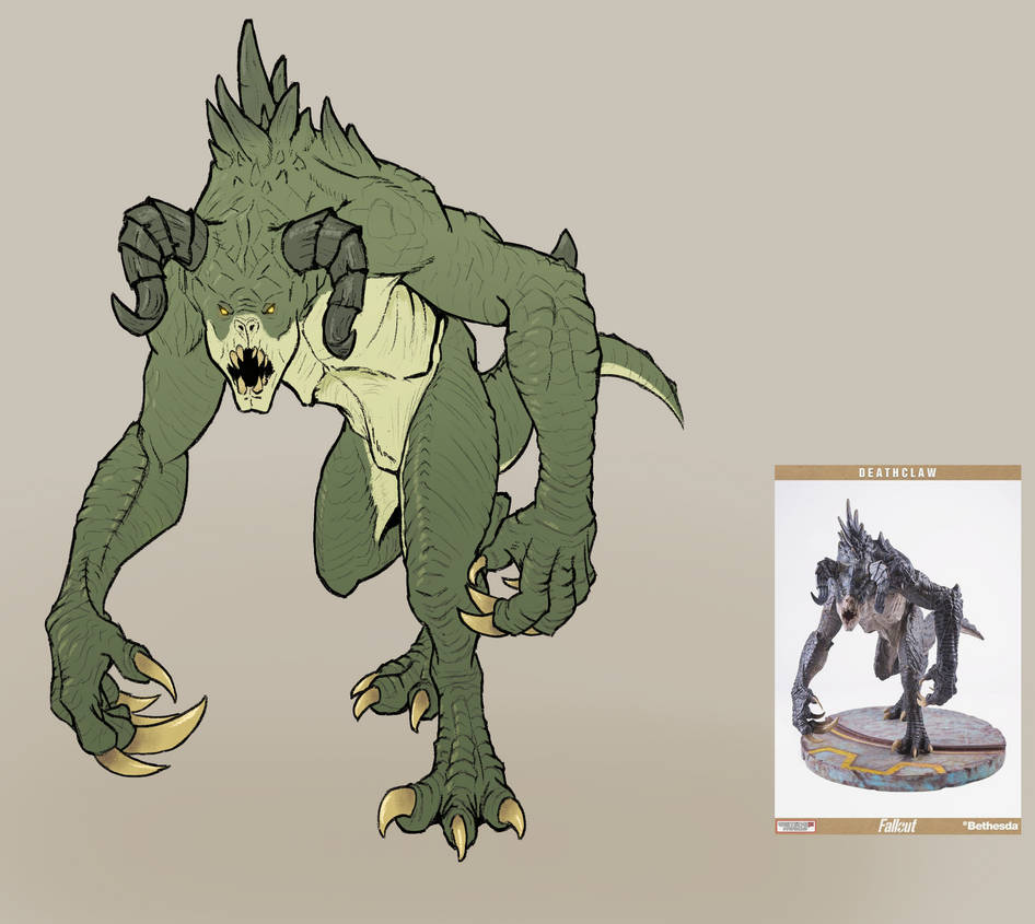 Deathclaw Inflation Deviantart Deathclaw miniature study 22-06-24 by arts-leo on DeviantArt