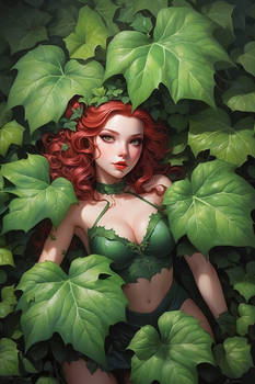 Poison Ivy lying on the leafs