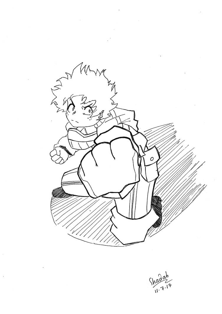 Boku No Hero Academia - Deku Lineart by ShadabS on DeviantArt