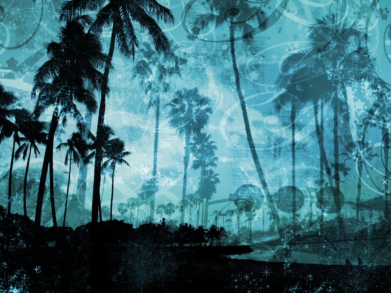 palm tree series 2 - cerulean