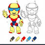 Robot toy. Vector coloring book illustration.