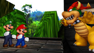 [MMD] Mario Bros vs Bowser on Battle Bridge