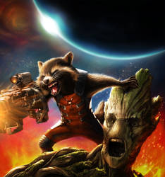 Rocket Raccoon and Groot - WIP