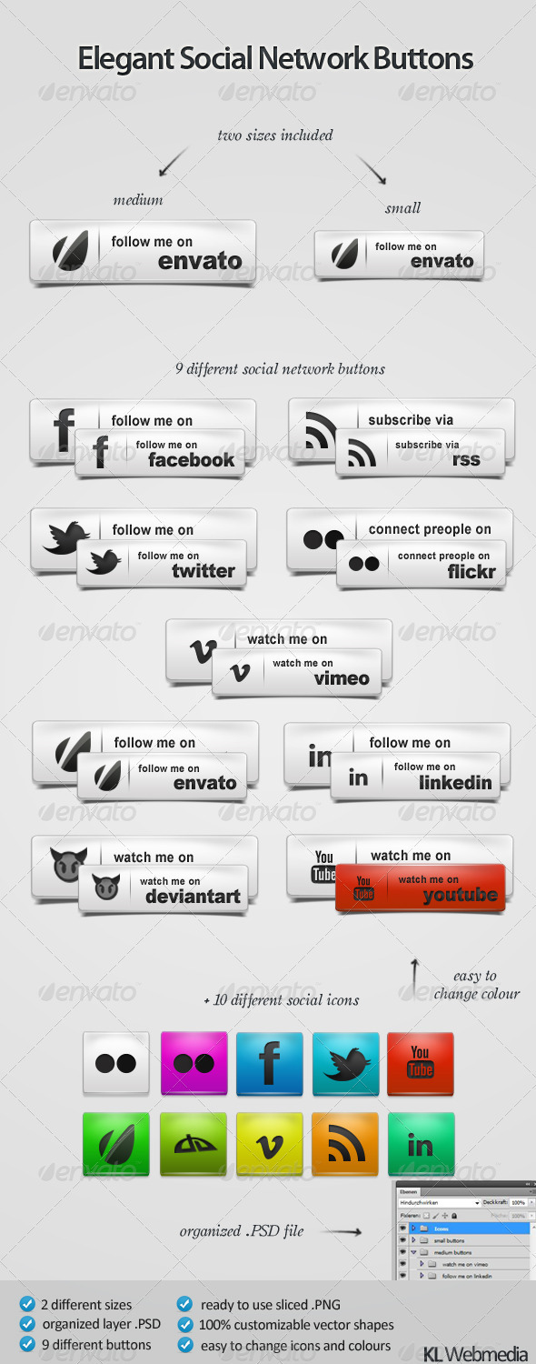 Elegant Social Network Buttons