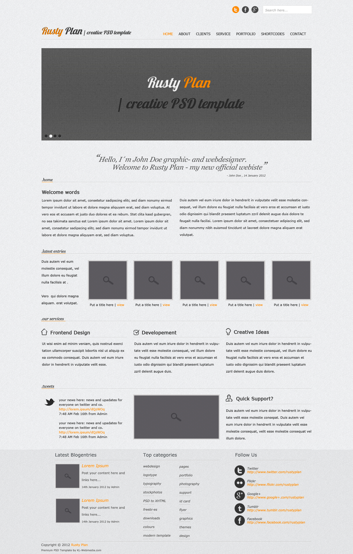 Rusty Plan PSD Template