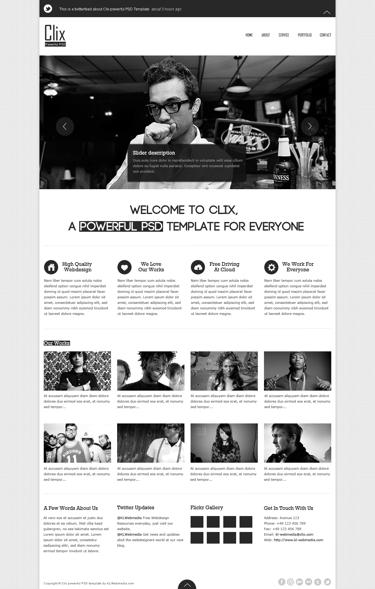 Clix powerful PSD template