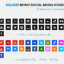 Square Mono Social Media Icons