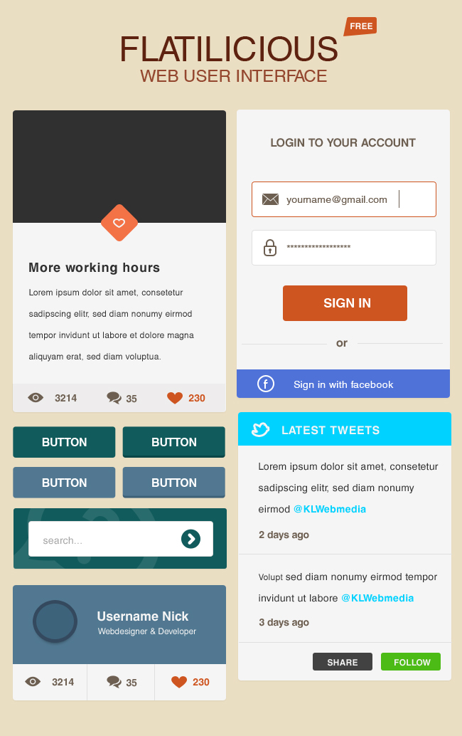 Flatilicious User Interface Free