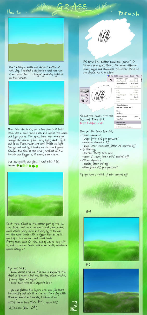 Grass tutorial by calleena on DeviantArt