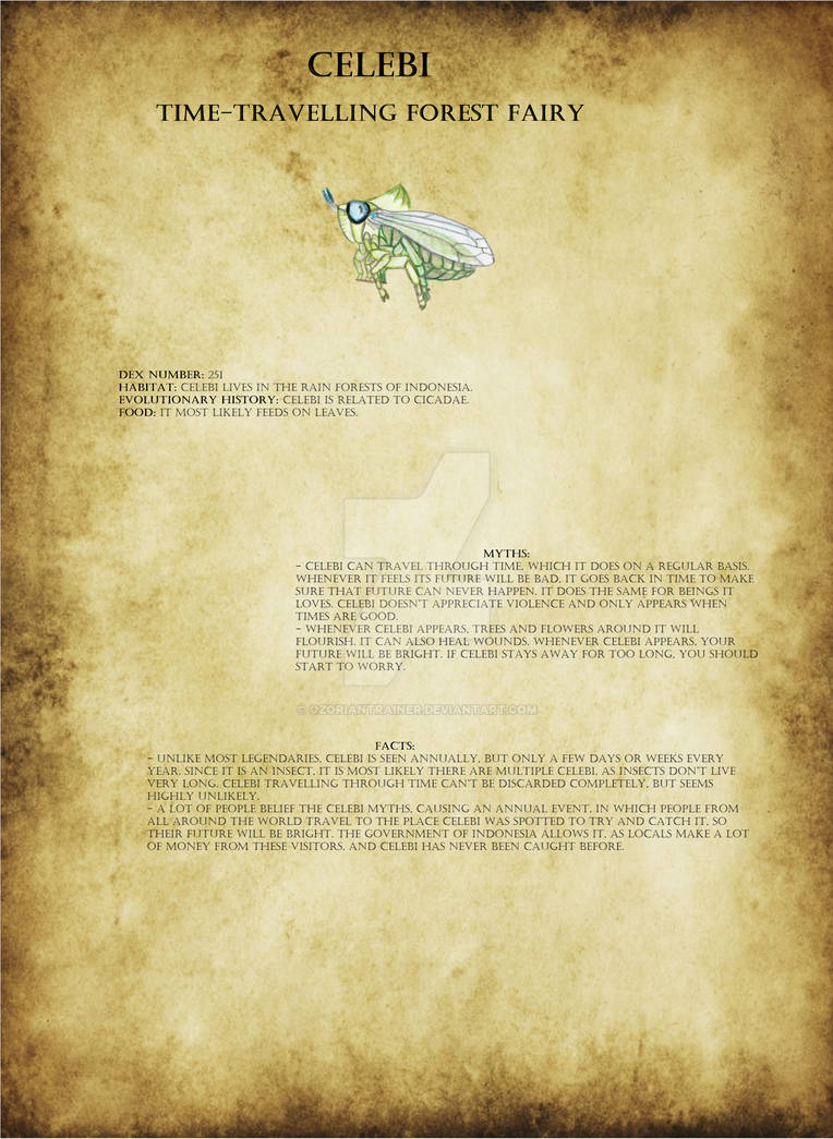 Pokedex Entry Example Realistic Pokedex. Special Entry 11 (Entry 251) by OzorianTrainer on ...