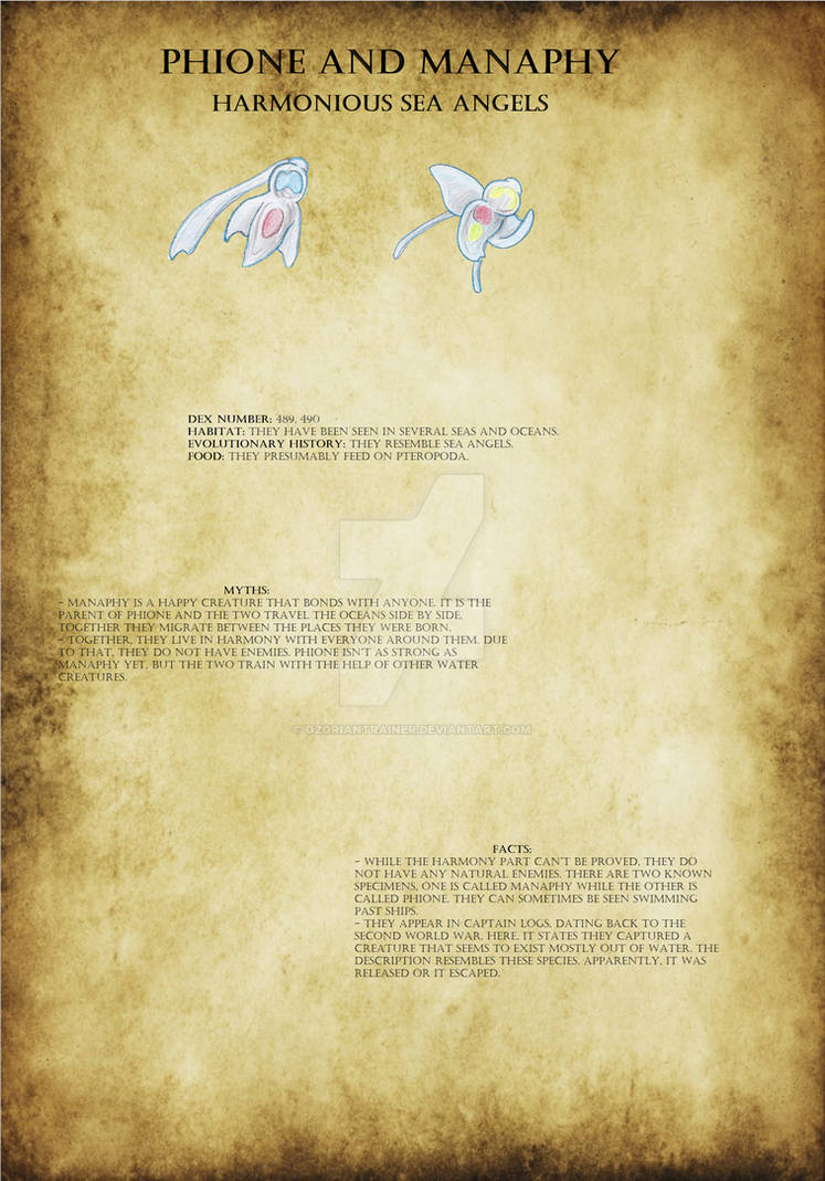 Realistic Pokedex. Special Entry 28 (489, 490) by OzorianTrainer on ...