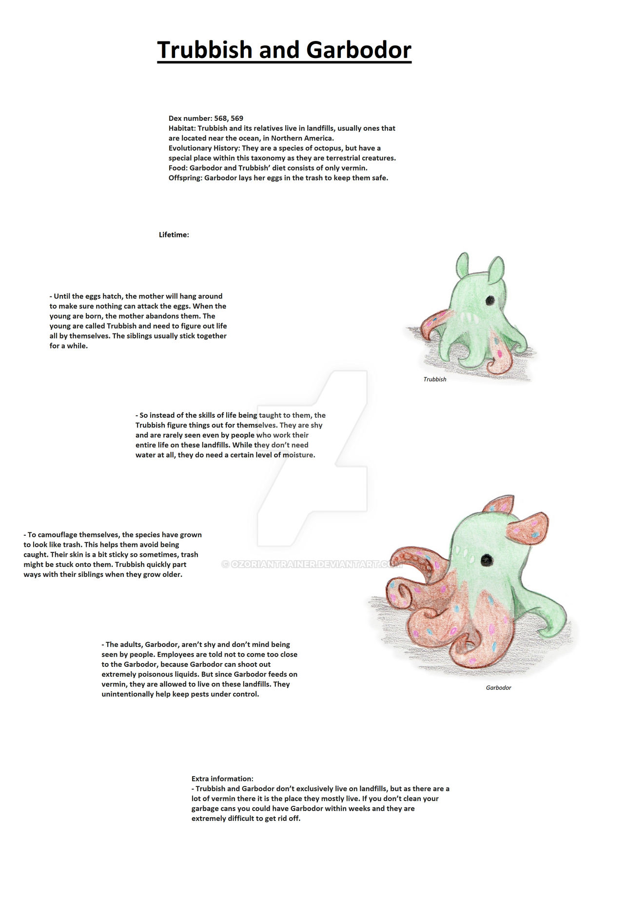 Pokedex Entry Example Realistic Pokedex. Entries 568, 569 by OzorianTrainer on DeviantArt