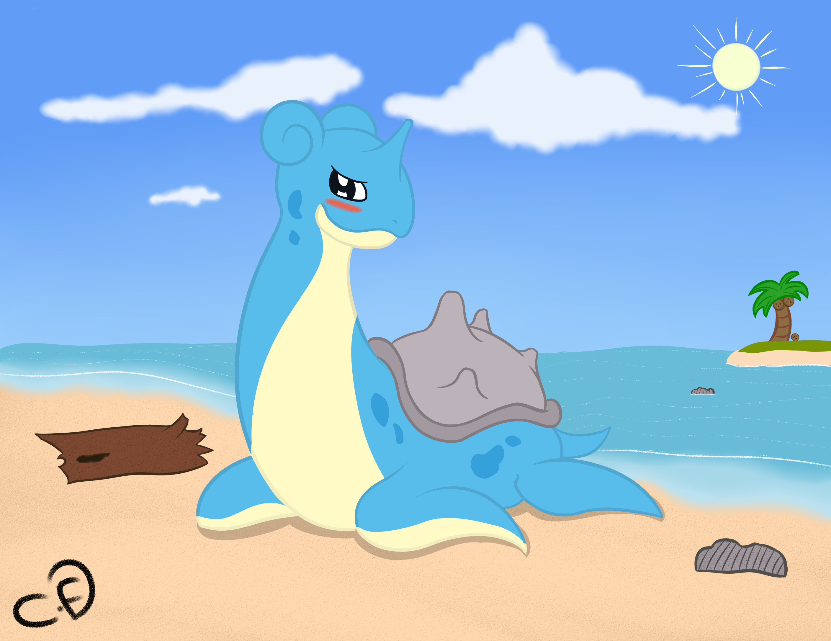 Lapras Sunbathing