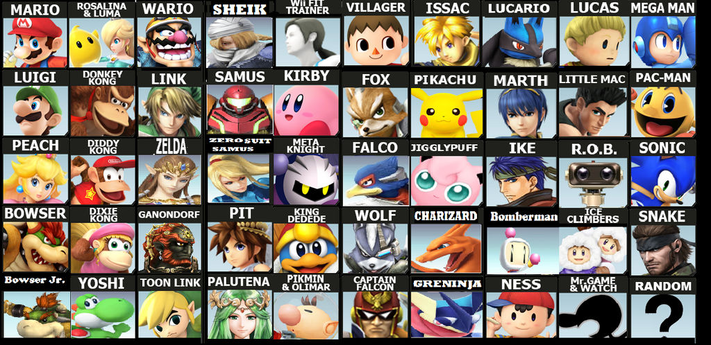 My Ssb4 roster by Tyler8DArt on DeviantArt