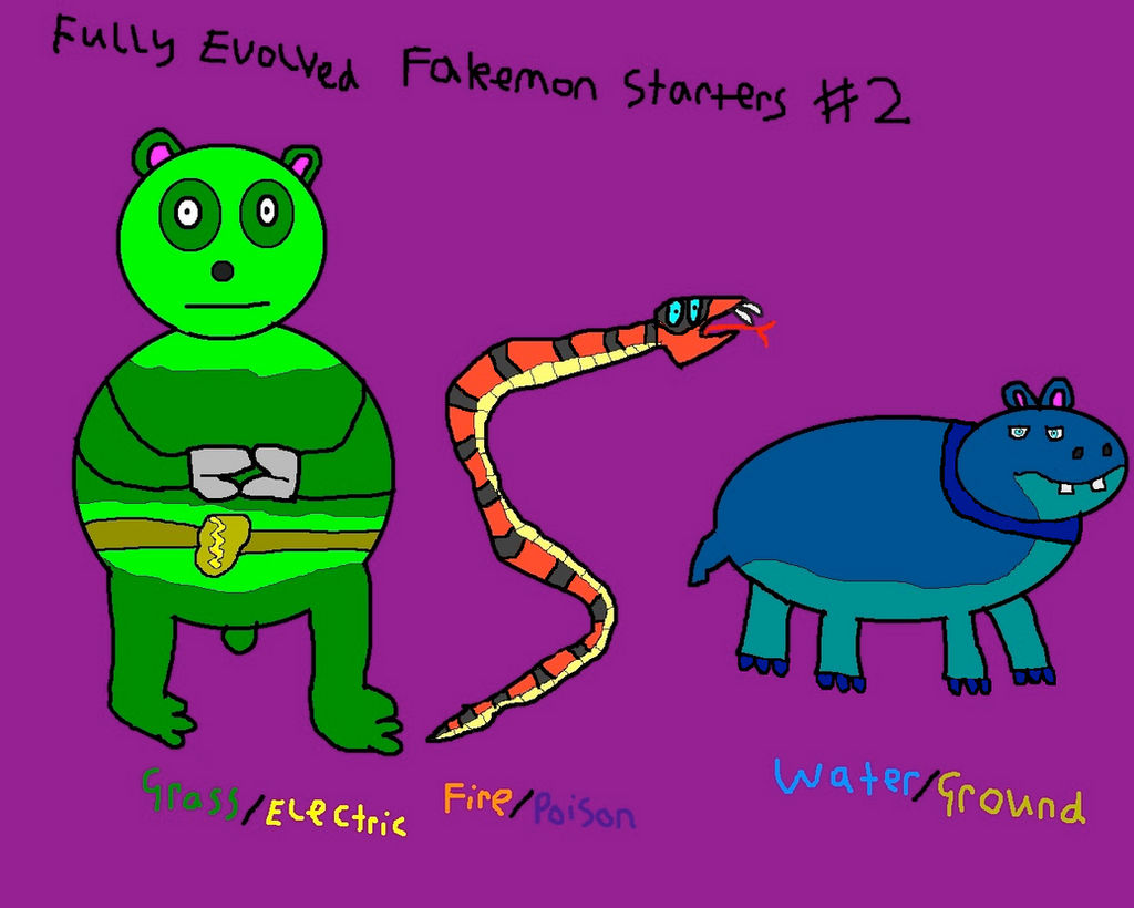 Fully Evolved Fakemon Starters #2 by CuriousUserX90 on DeviantArt