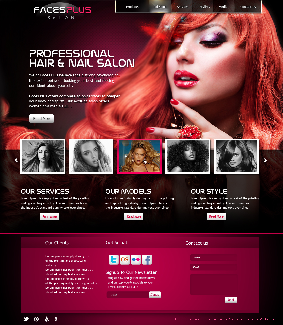 Hair salon website design by yuval10203 on DeviantArt