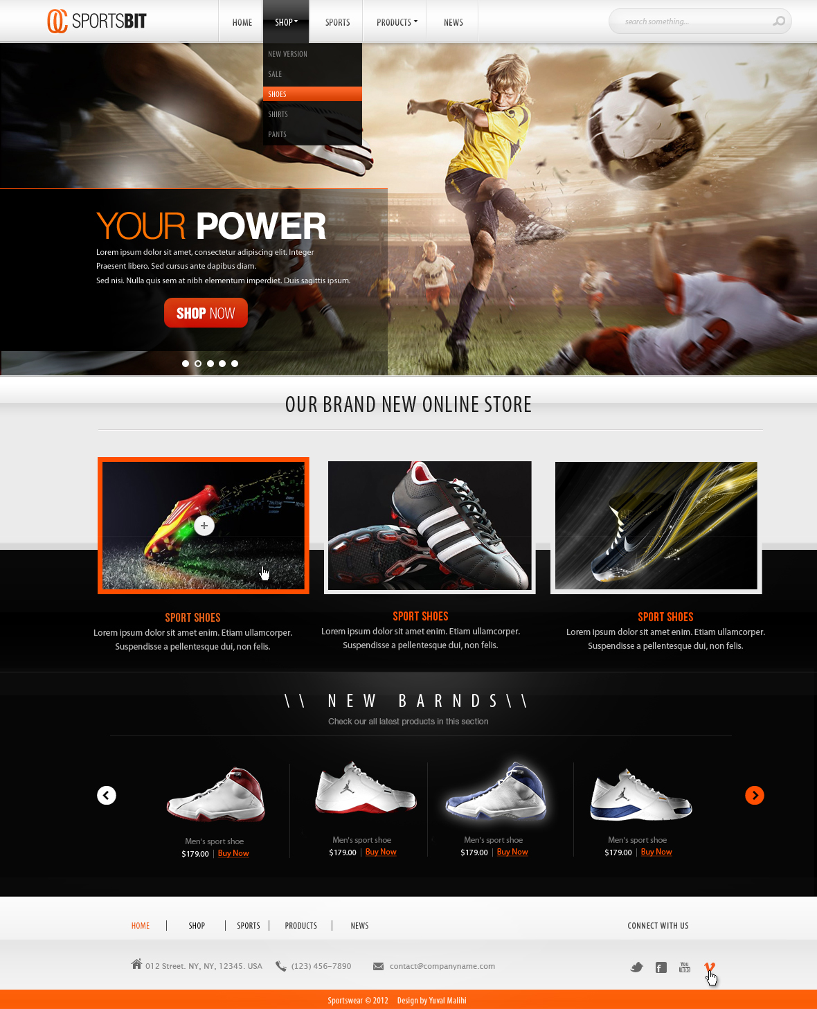 Sports website design FOR SALE