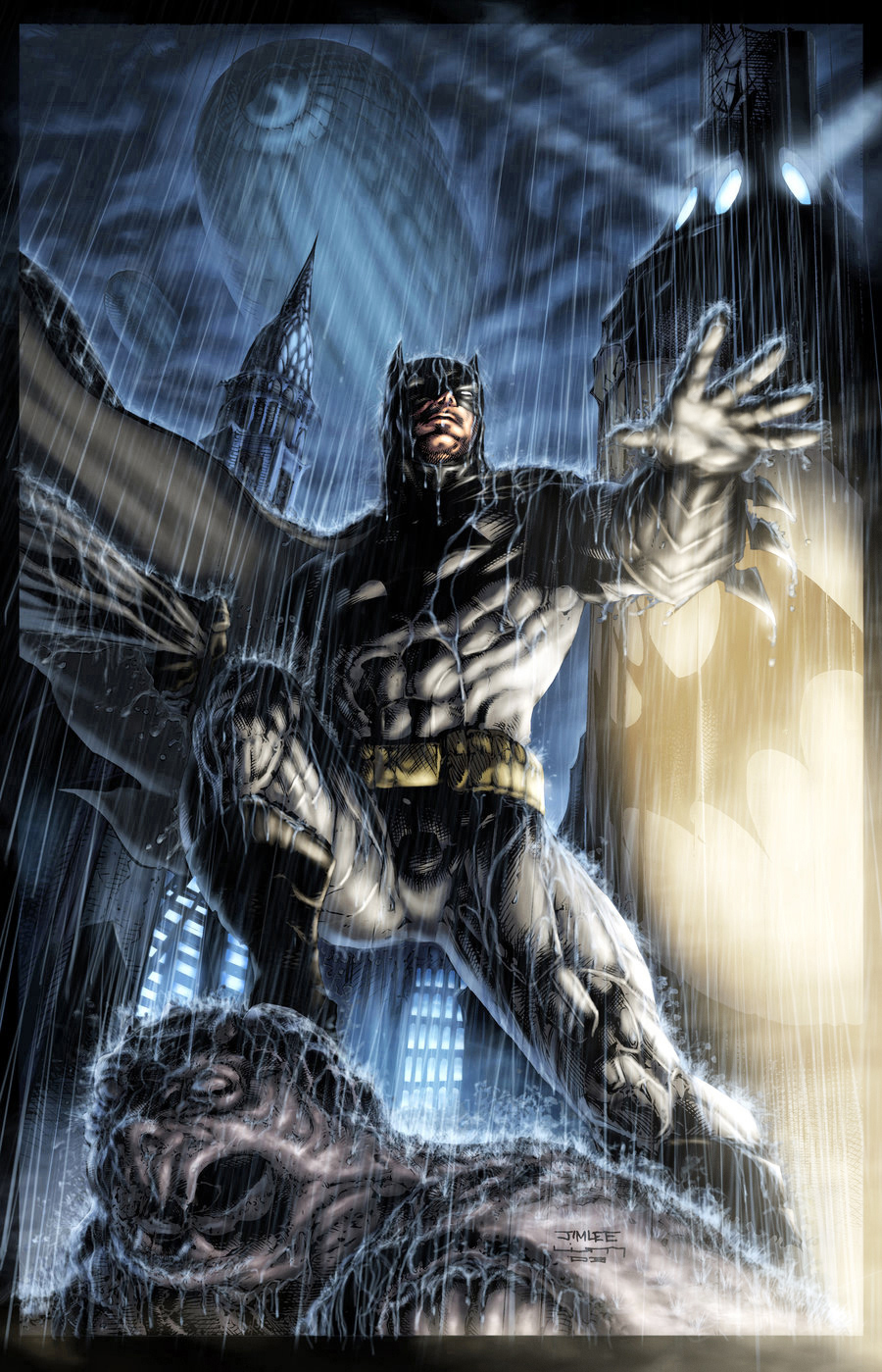 Batman Jim Lee battle piece by vic55b on DeviantArt