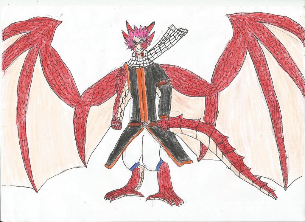 Natsu (Half-dragon form) drawing