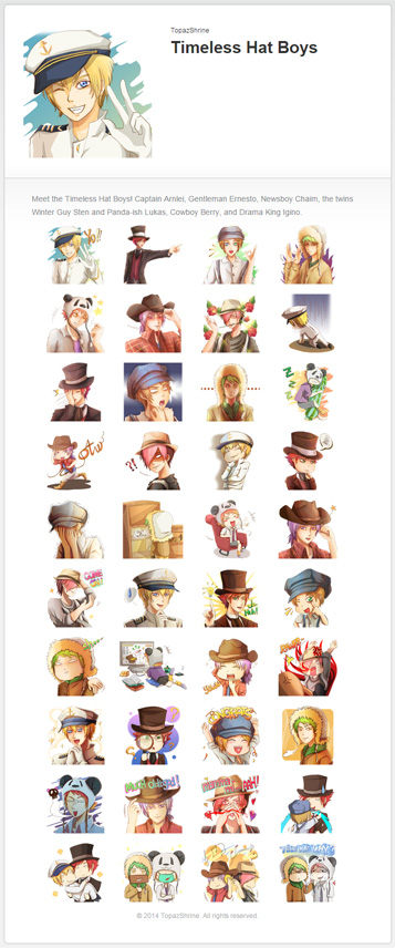 Timeless Hat Boys LINE Sticker Preview