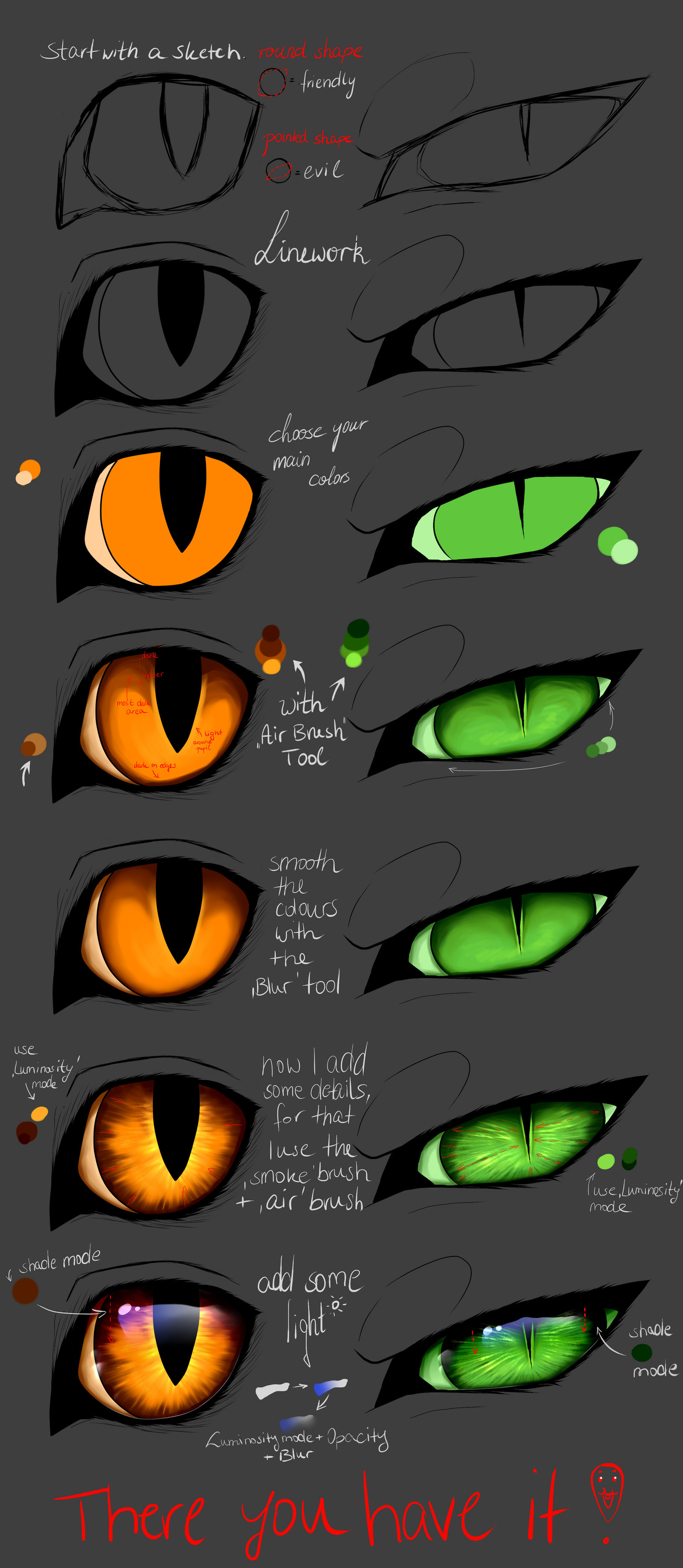 Tutorial - Cat eyes (PAINT TOOL SAI)