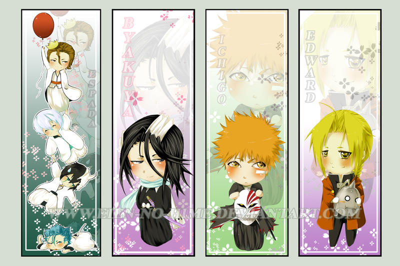 Chibi Bookmark Set by Eien-no-hime