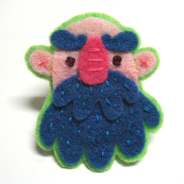 Blue Beard Felt Pin