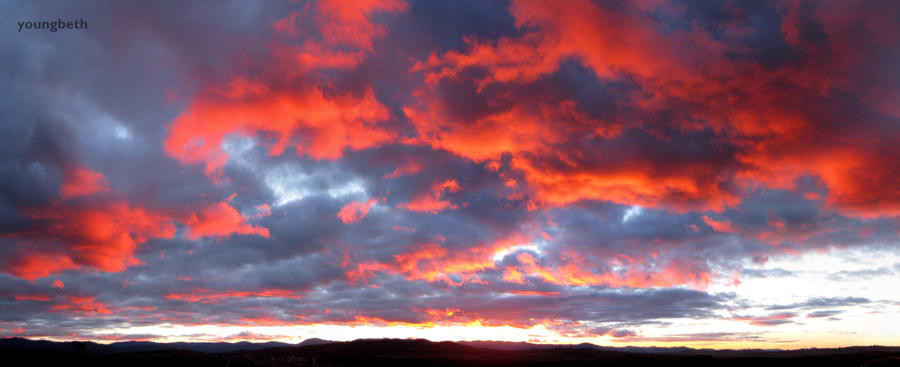 Canberra Sunset Clouds Pano