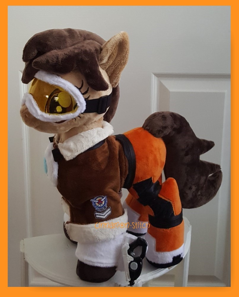 mlp plushie commission TRACER w/guns OVERWATCH