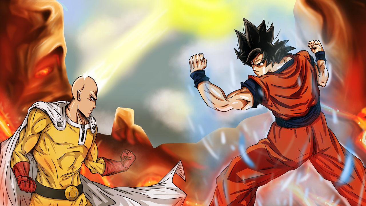 Goku VS Saitama by RobtDraw on DeviantArt