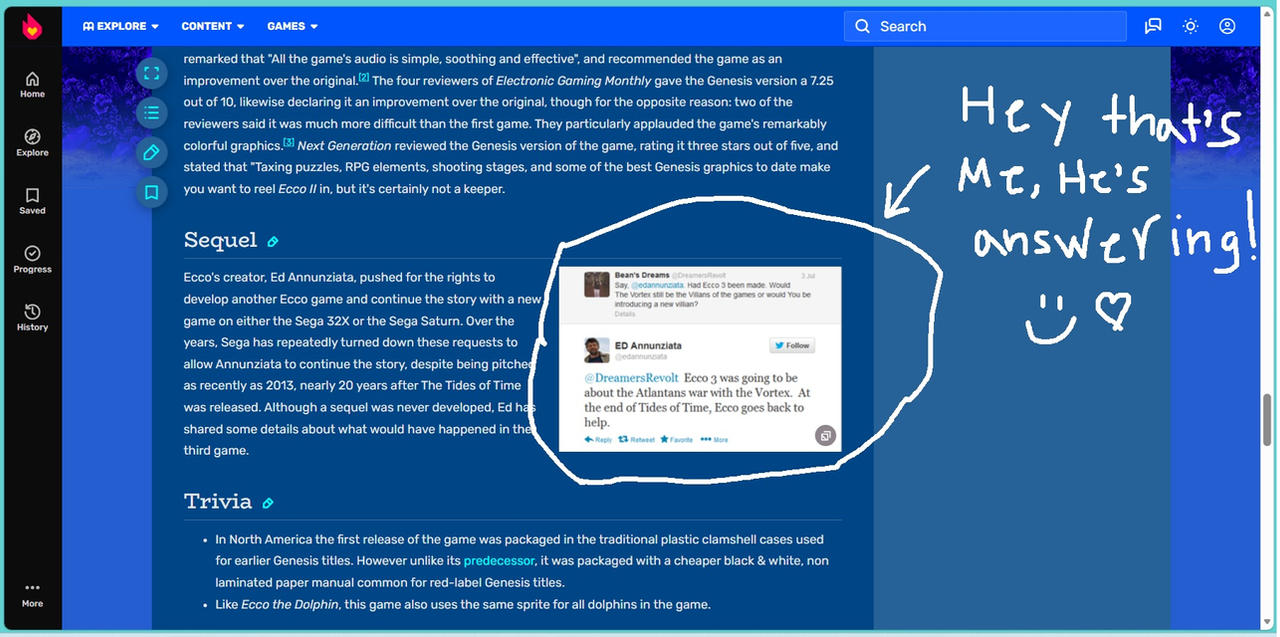 Hey That's Me on the Ecco Wiki! C: