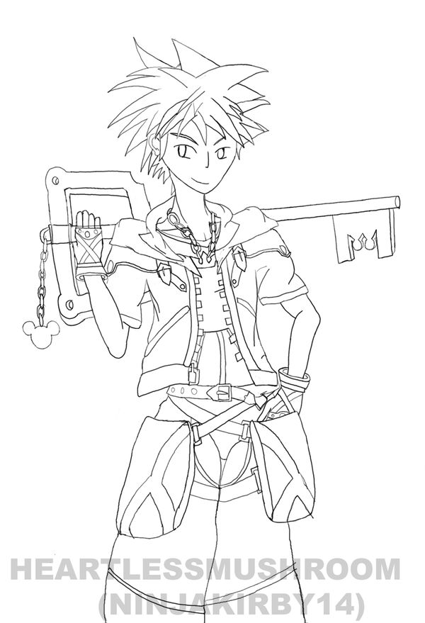 Keyblade Coloring Pages Keyblade hero lineart by ninjakirby14 on DeviantArt