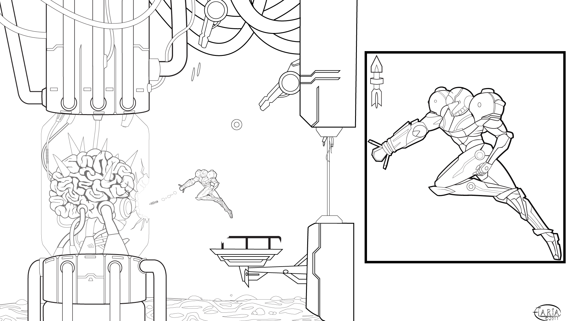 Samus vs Mother Brain WIP